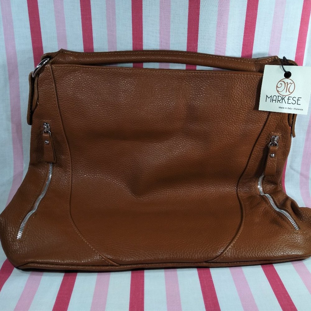 ✨ SOLD ✨ Gorgeous Markese Italian Leather Handle or Shoulder Bag NEW w/Tag! - Picture 13 of 16